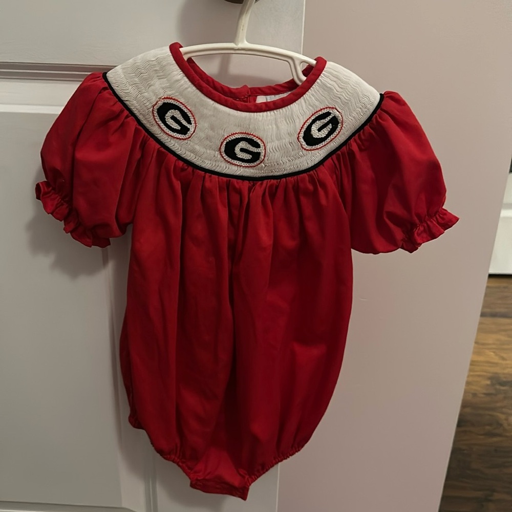 Georgia Bulldog Smocked Bubble